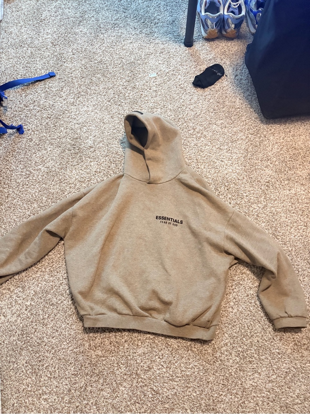 Essentials Men’s Olive Turtleneck Hoodie Sweater